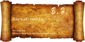 Bartal Hella névjegykártya